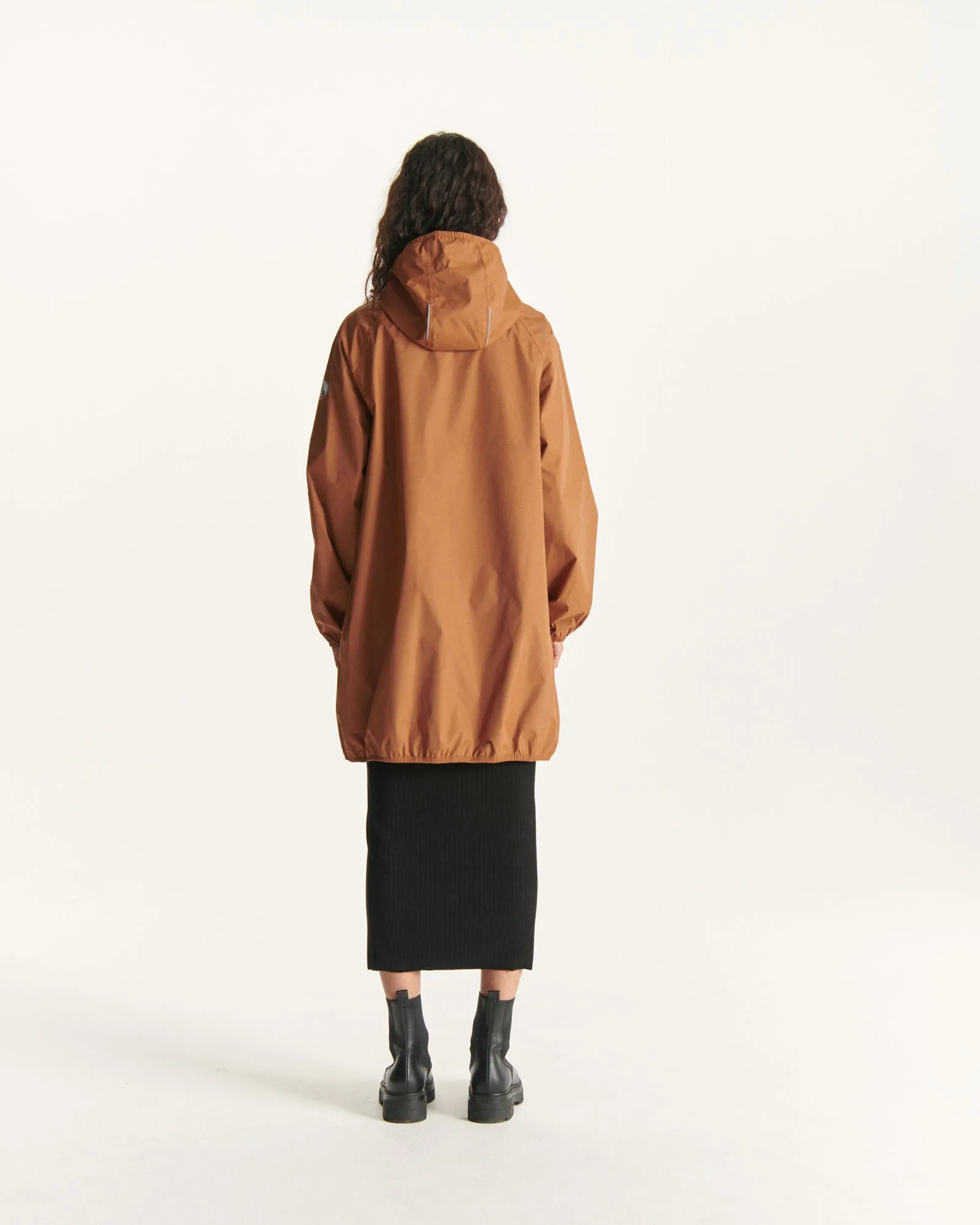 Imperméable long à capuche paquetable Caramel Copenhagen