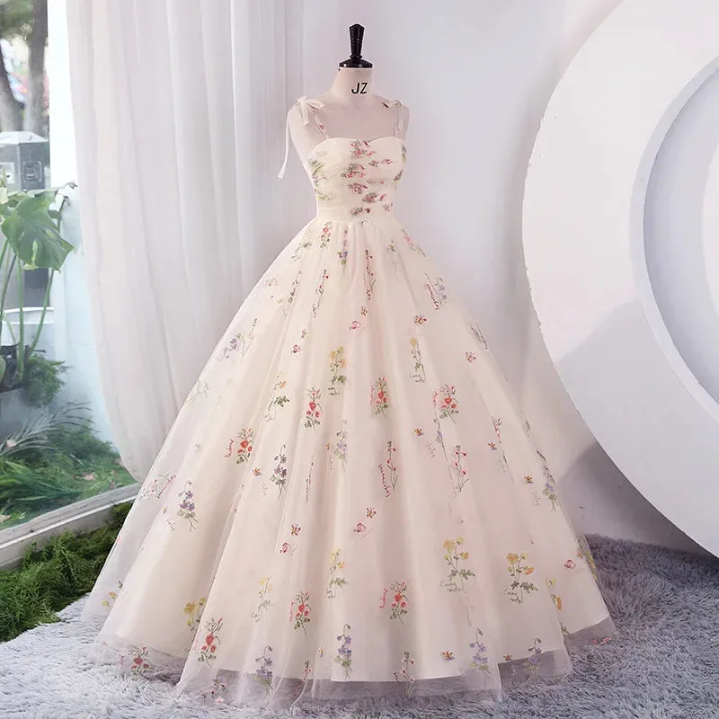 kamahe Luxury Floral Embroidery Long Champagne Prom Evening Dresses Women Summer Party Formal Occasions Reception Dress