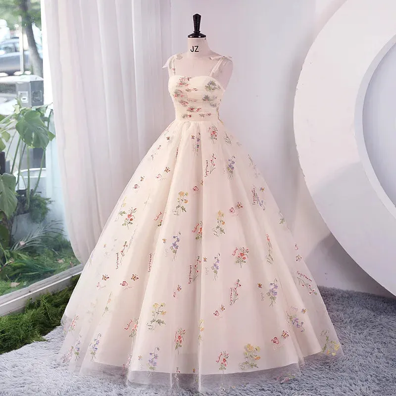 kamahe Luxury Floral Embroidery Long Pink Prom Evening Dresses Women Summer Party Formal Occasions Reception Dress