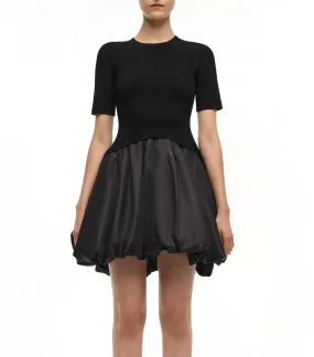 Kenny Short Sleeve Bubble Mini Dress Black