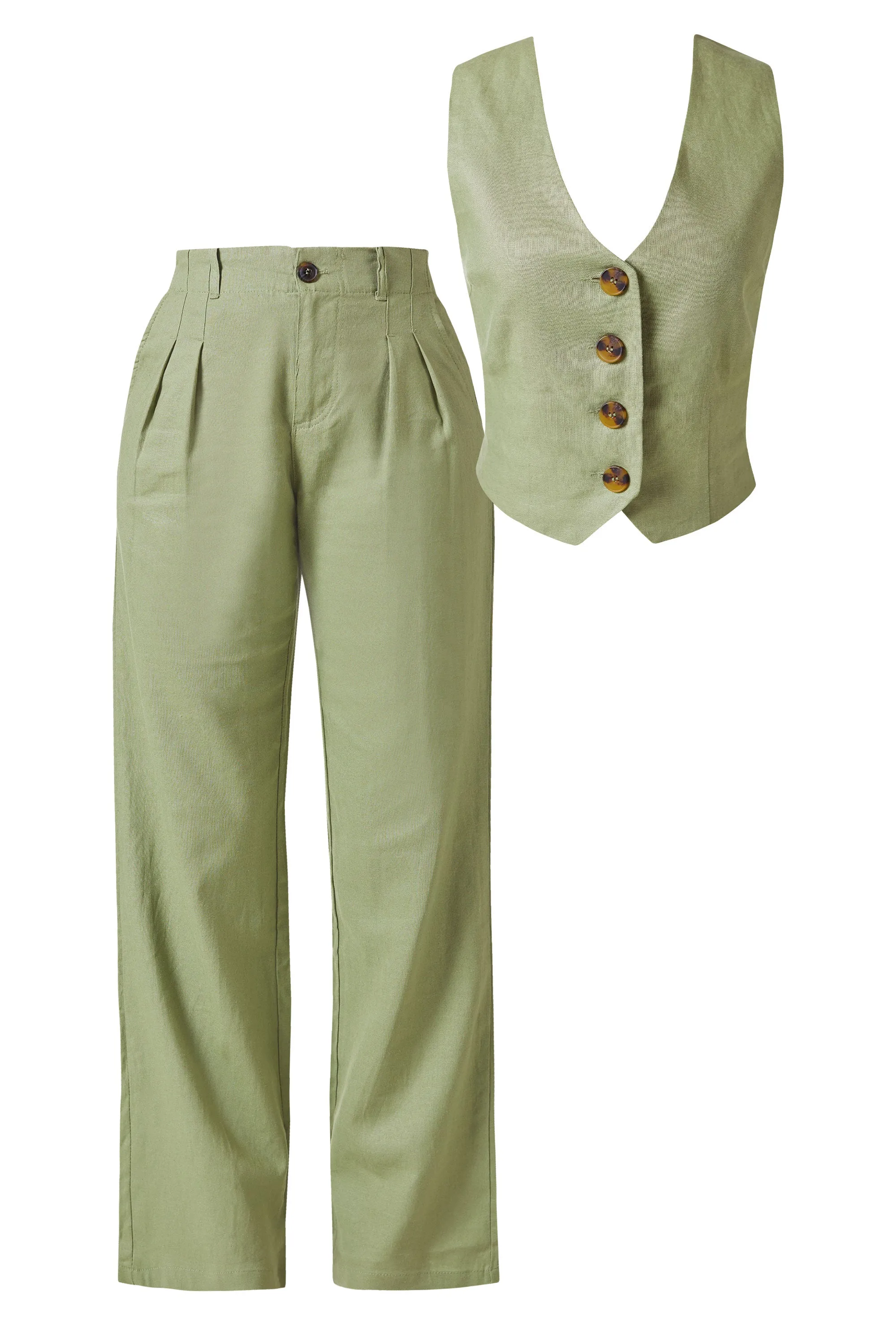 Kiva Sage Linen Pants