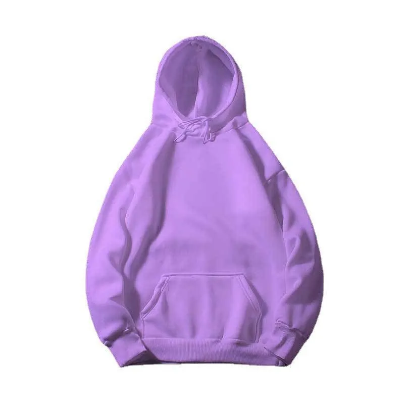 Ladies Solid Color Drawstring Hood Hoodie SKT002