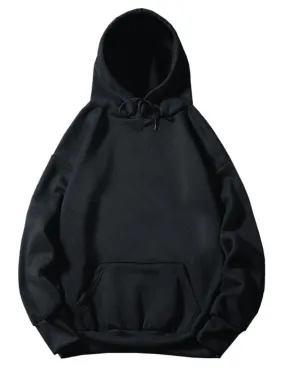 Ladies Solid Color Drawstring Hood Hoodie SKT002