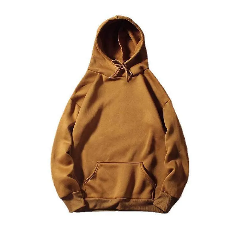 Ladies Solid Color Drawstring Hood Hoodie SKT002