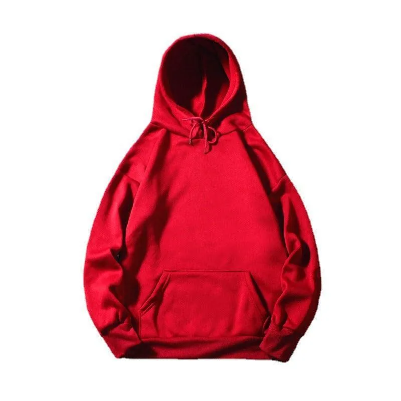 Ladies Solid Color Drawstring Hood Hoodie SKT002