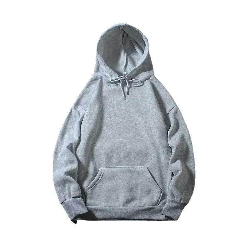 Ladies Solid Color Drawstring Hood Hoodie SKT002