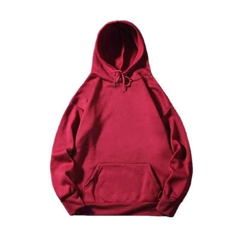 Ladies Solid Color Drawstring Hood Hoodie SKT002