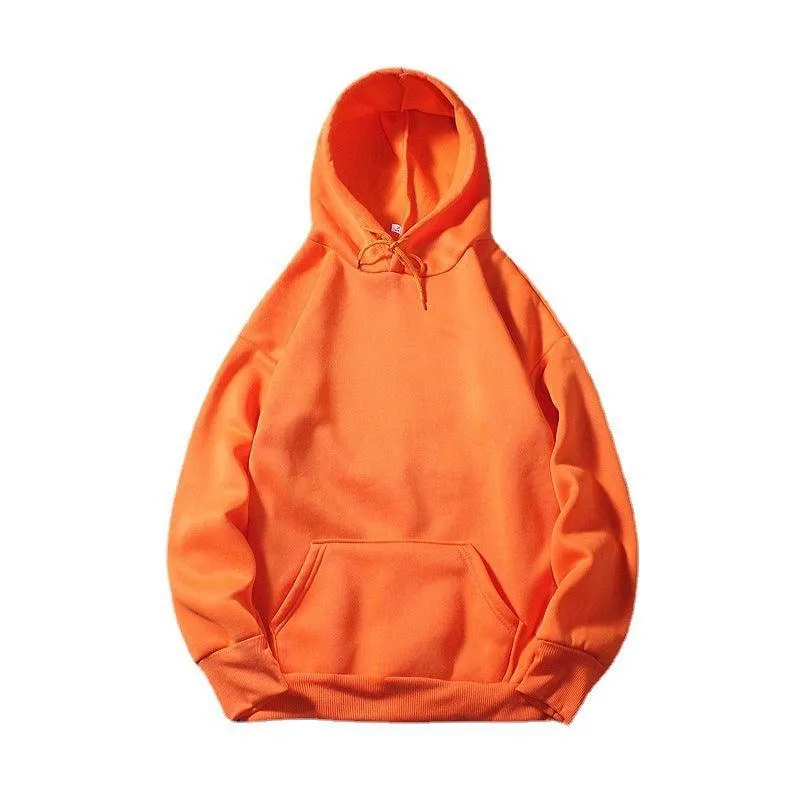 Ladies Solid Color Drawstring Hood Hoodie SKT002