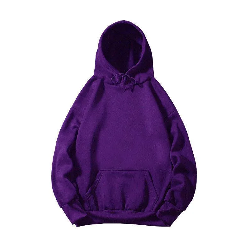 Ladies Solid Color Drawstring Hood Hoodie SKT002