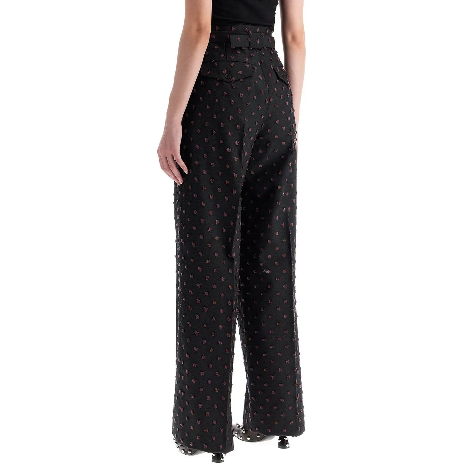 Lanvin wide plumetis trousers