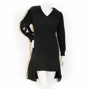 Late 1960s Black Long Sleeve Carwash Dress