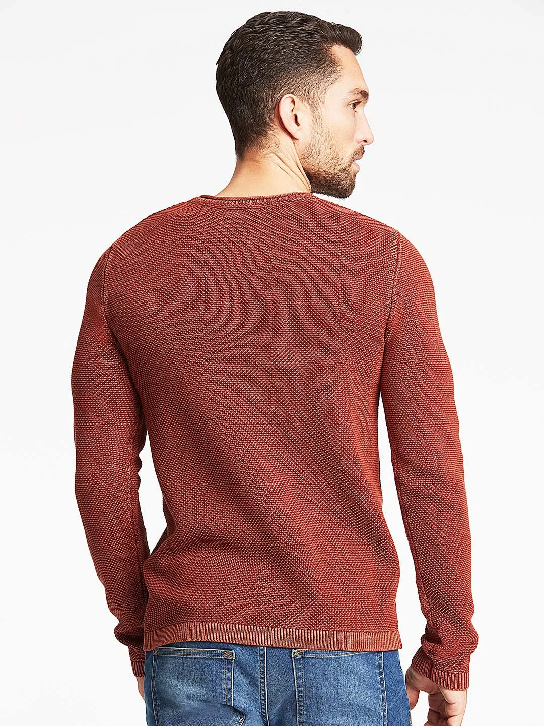 Lindbergh Men Red Solid Sweater