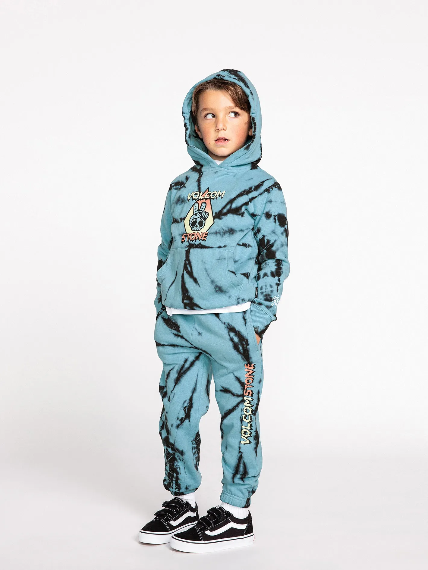 Little Boys Caiden Dye Pullover Hoodie - Pale Aqua