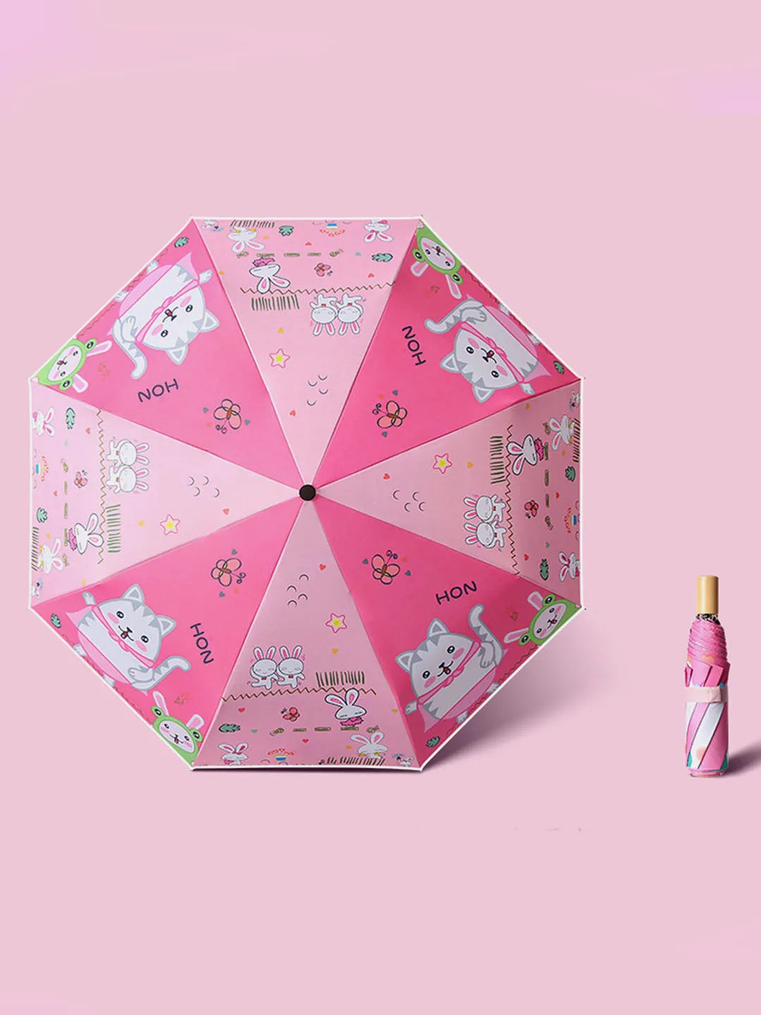 Little Surprise Box 3 fold Pink Umbrella for Kids