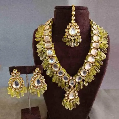 Long Big Kundan Necklace Set