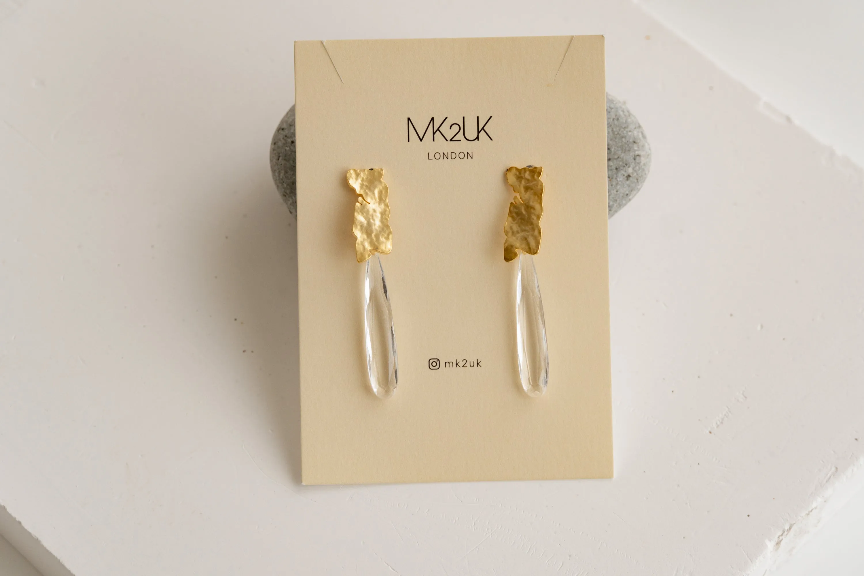 Long Glass Dangle Earrings