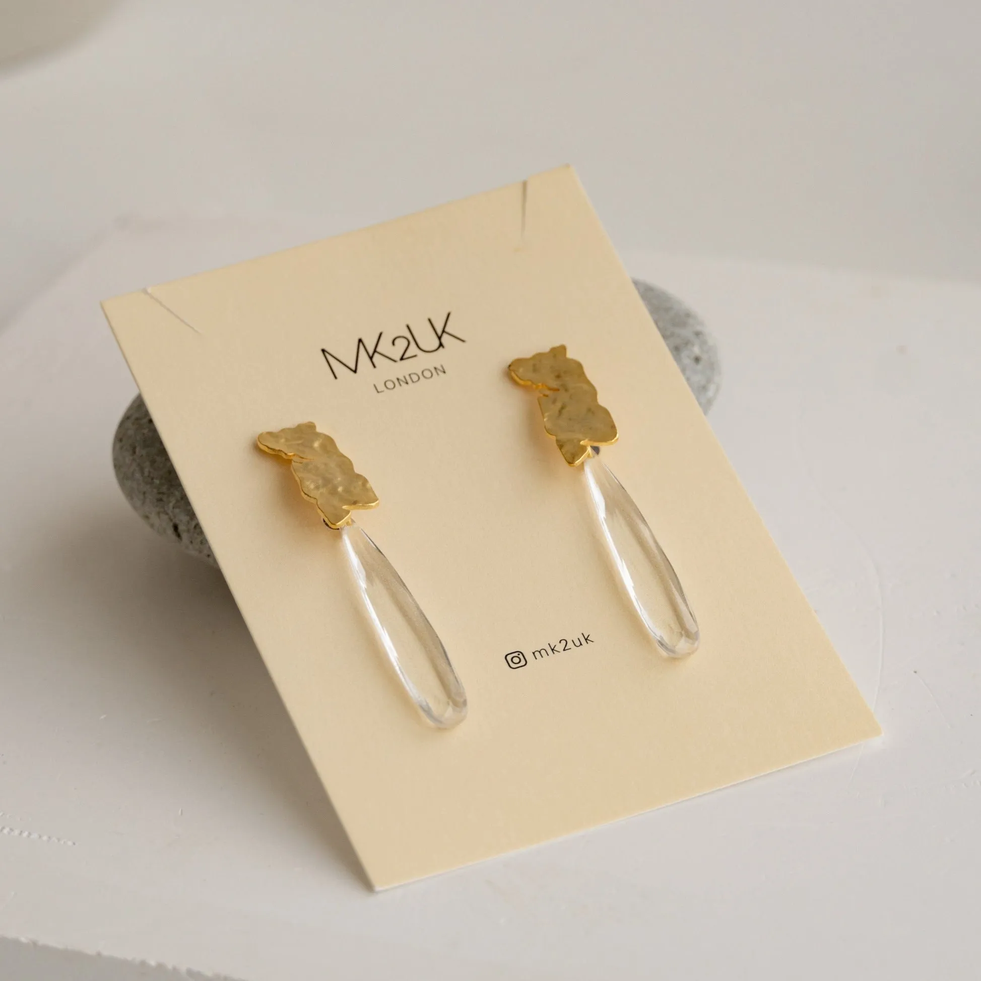 Long Glass Dangle Earrings