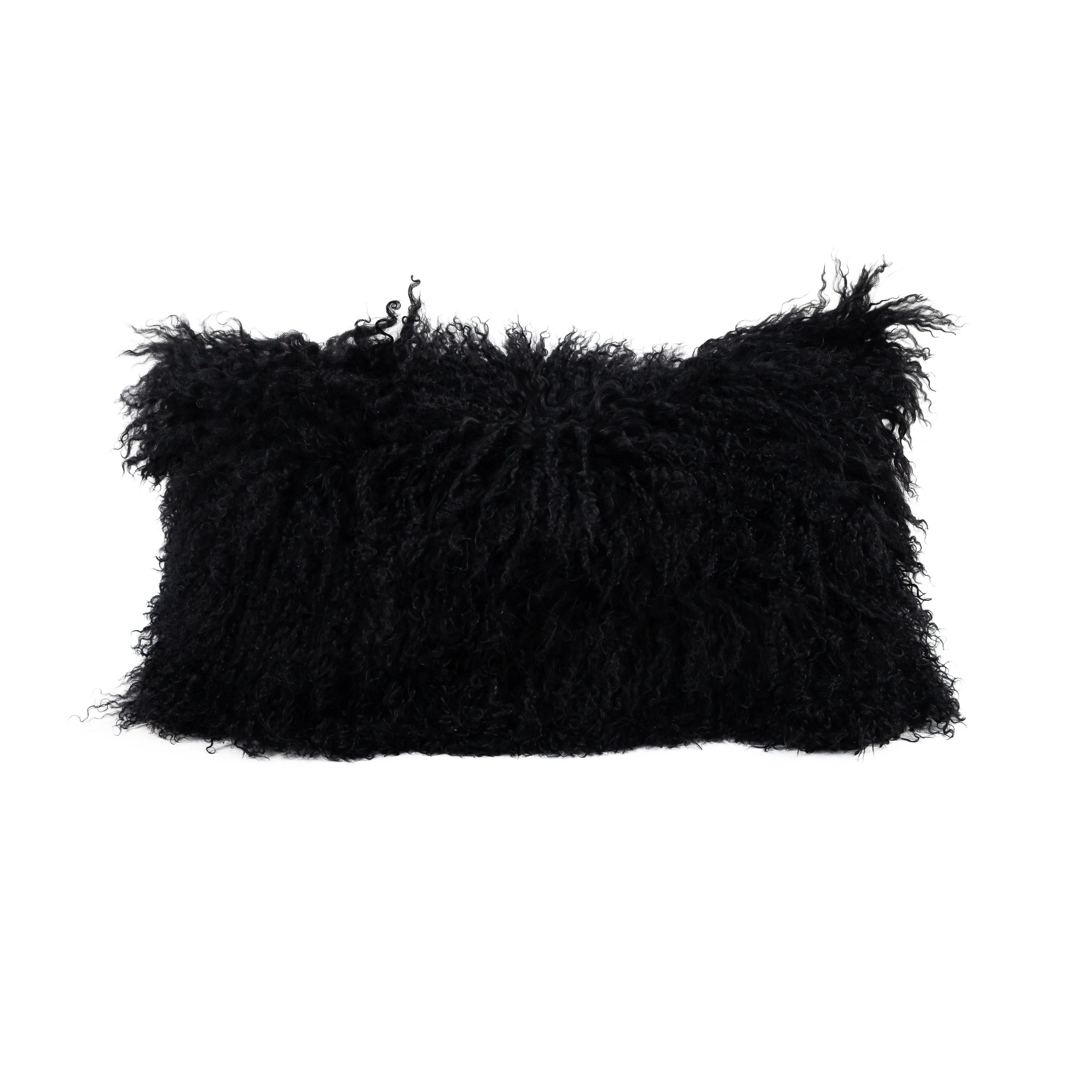 Long Wool Mongolian Sheepskin Cushion Covers