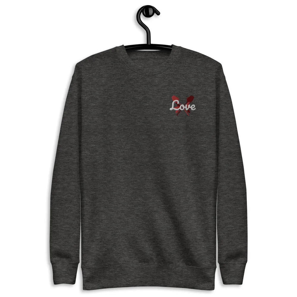 Love | embroidered unisex fleece pullover