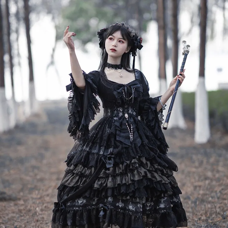 Luxury Chandelier ~ Gothic Long Sleeve Lolita OP Dress by OCELOT