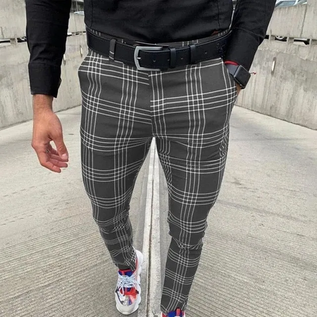 Majestic Plaid Slim Fit Pants