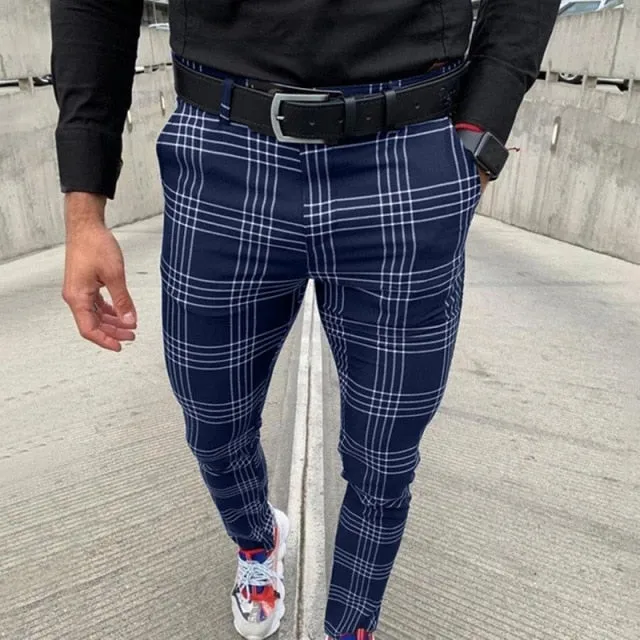 Majestic Plaid Slim Fit Pants