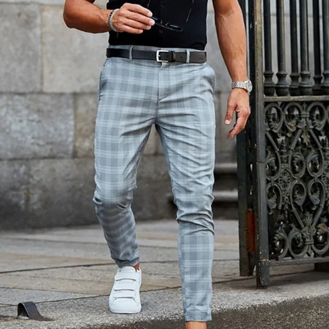 Majestic Plaid Slim Fit Pants