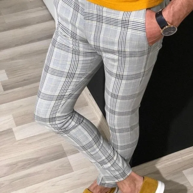 Majestic Plaid Slim Fit Pants