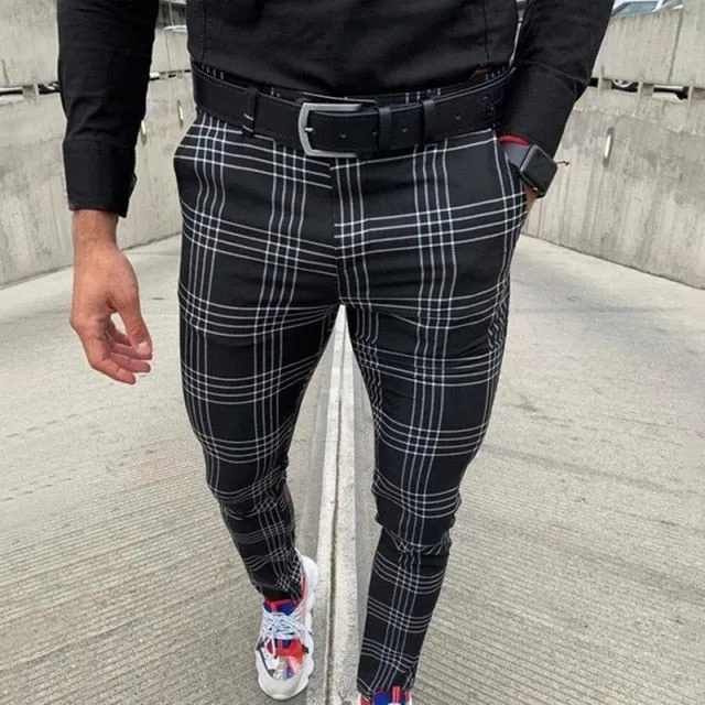 Majestic Plaid Slim Fit Pants