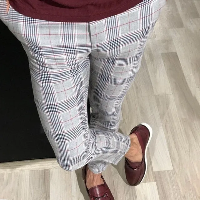 Majestic Plaid Slim Fit Pants