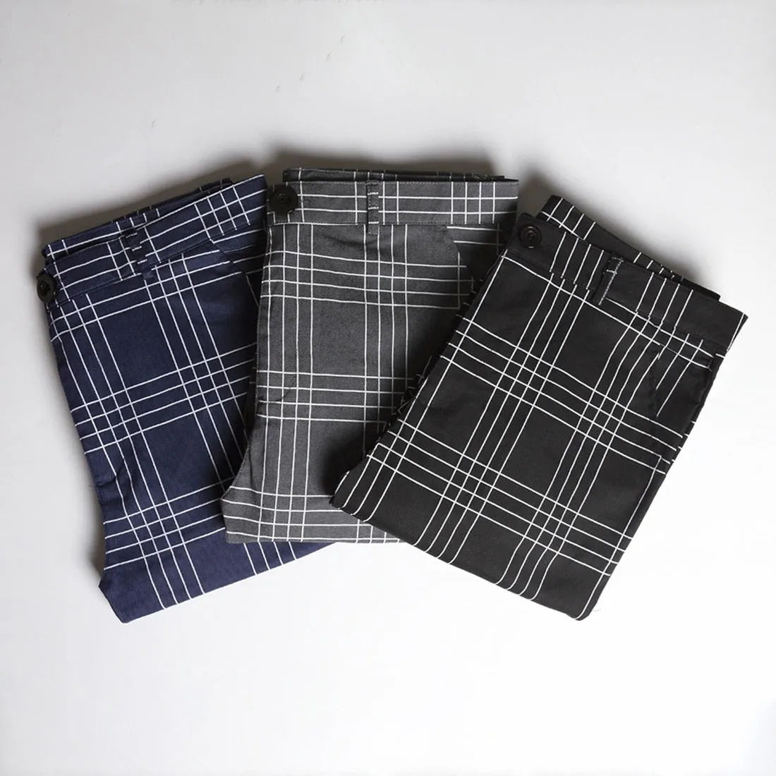 Majestic Plaid Slim Fit Pants