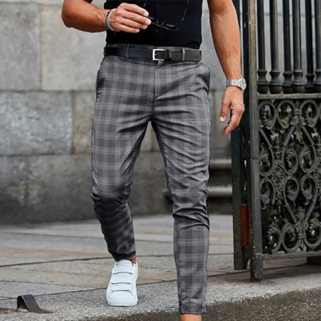 Majestic Plaid Slim Fit Pants