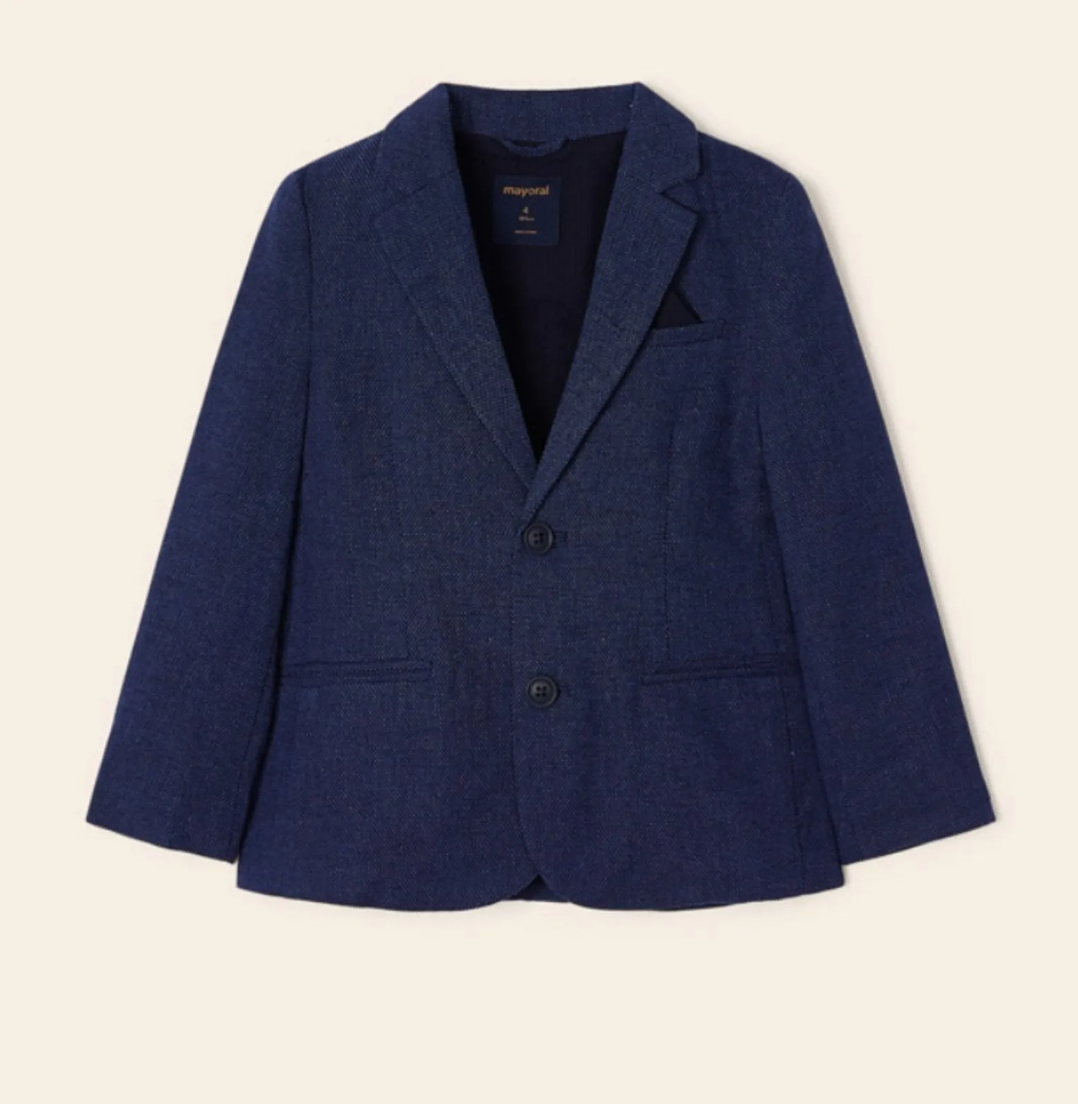 Mayoral Boys Navy Tailored Linen Jacket AND Pants Set