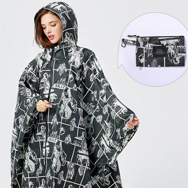 Men's And Women's Loose Windproof Trendy Cape-style Raincoat