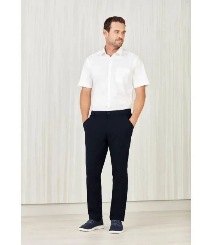 Mens Comfort Waist Flat Front Pant