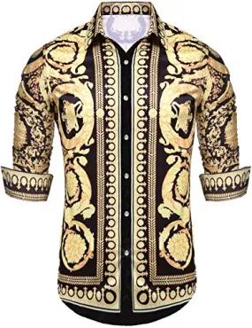 Mens Long Sleeve Fashion Luxury Design Shirt