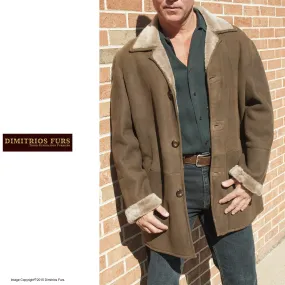 Men's Medium Brown Merino Shearling Jacket