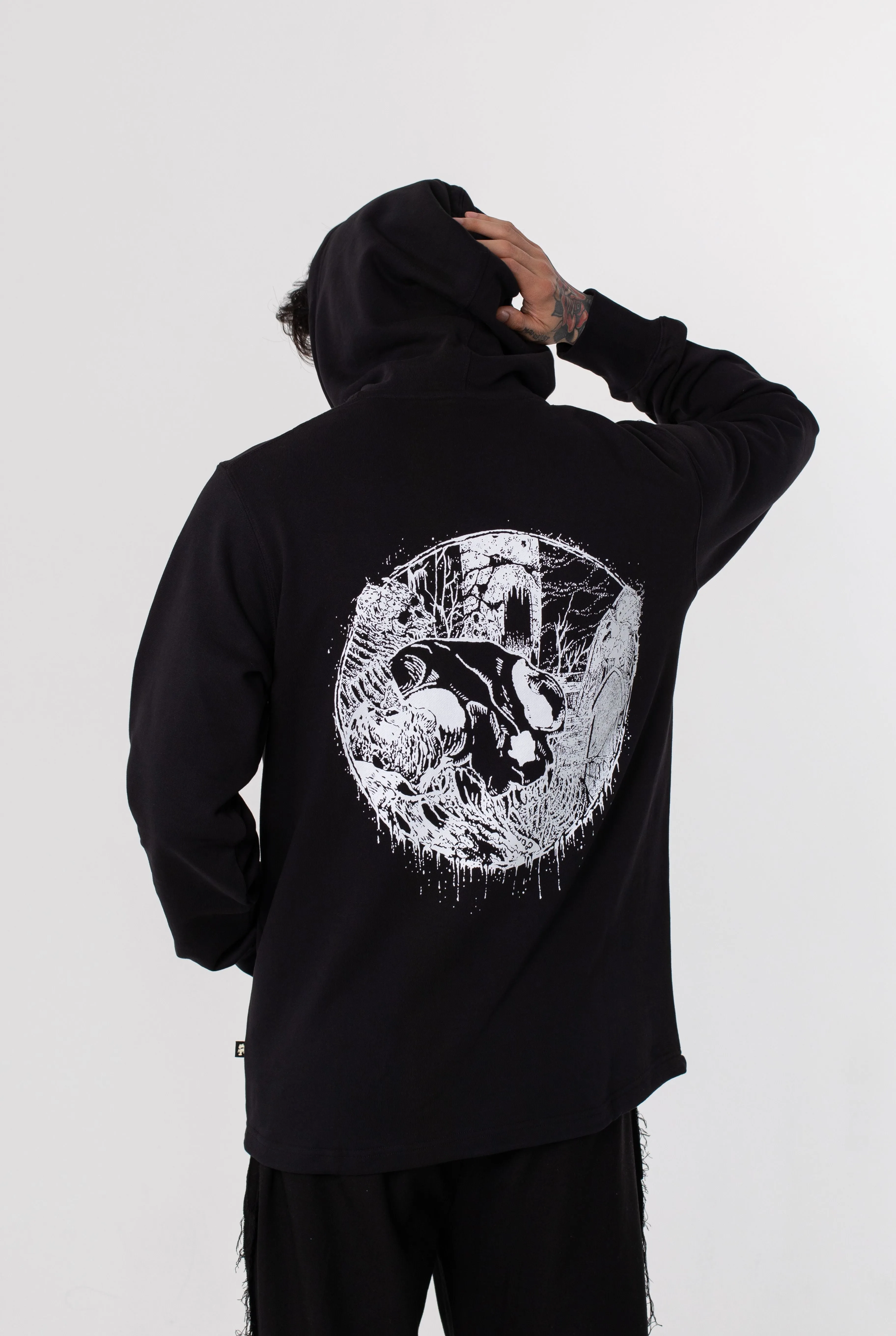 Midnight - Black Drawcord Pullover Hoodie