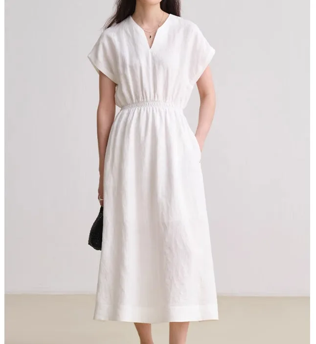 Minimalist Elegant Waist-Tied Long Dress for Women/9522