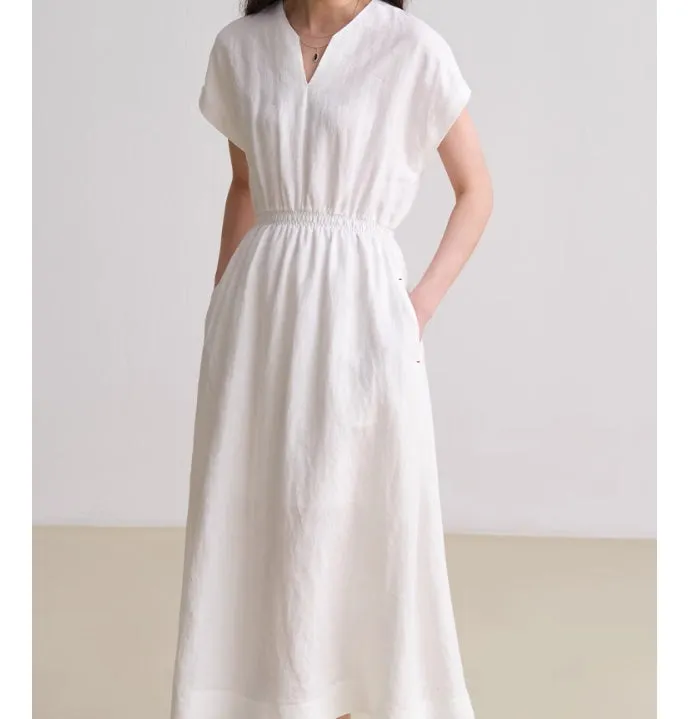 Minimalist Elegant Waist-Tied Long Dress for Women/9522