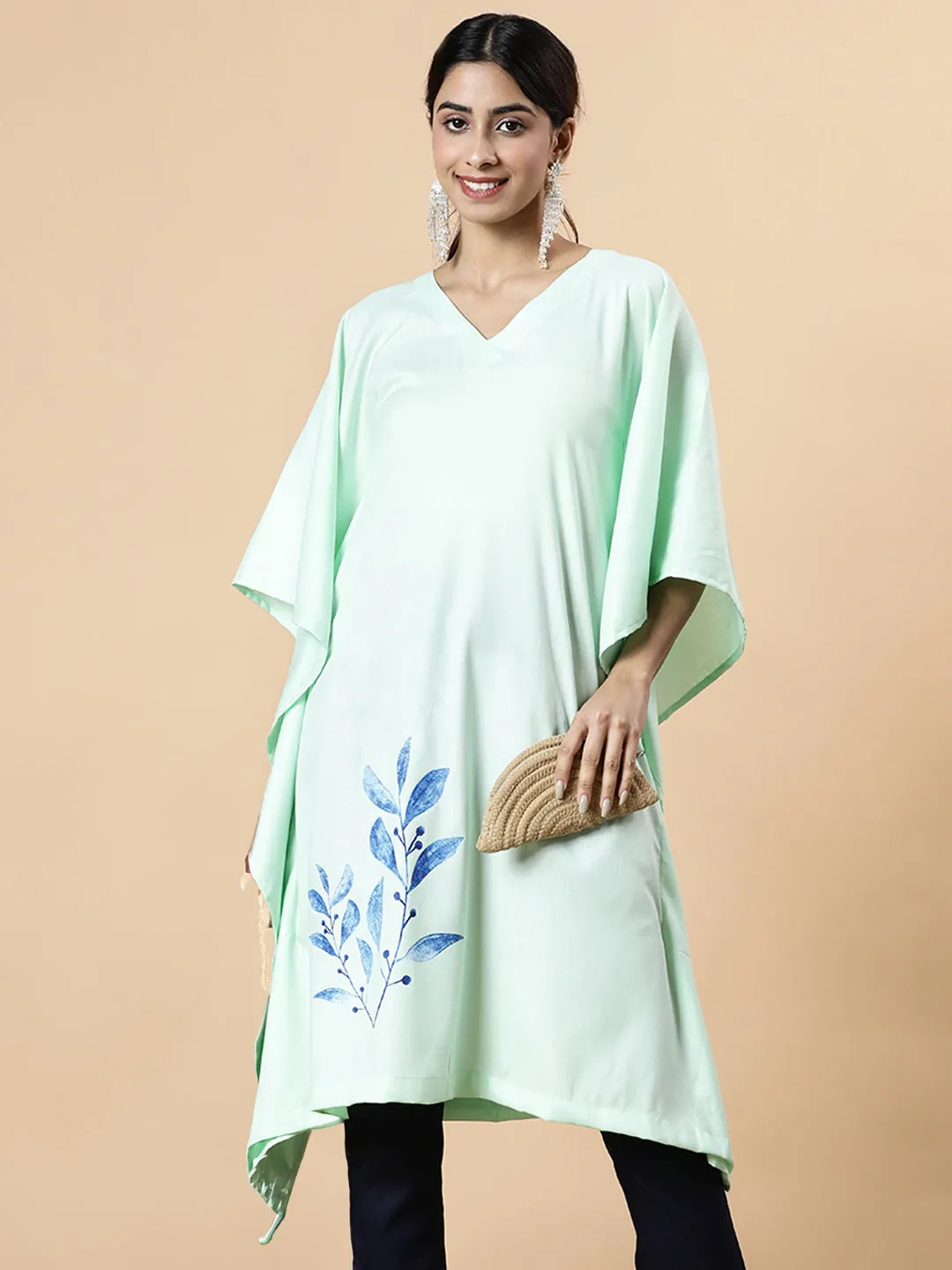 Mint Rayon LongKurta - BlueLeaf