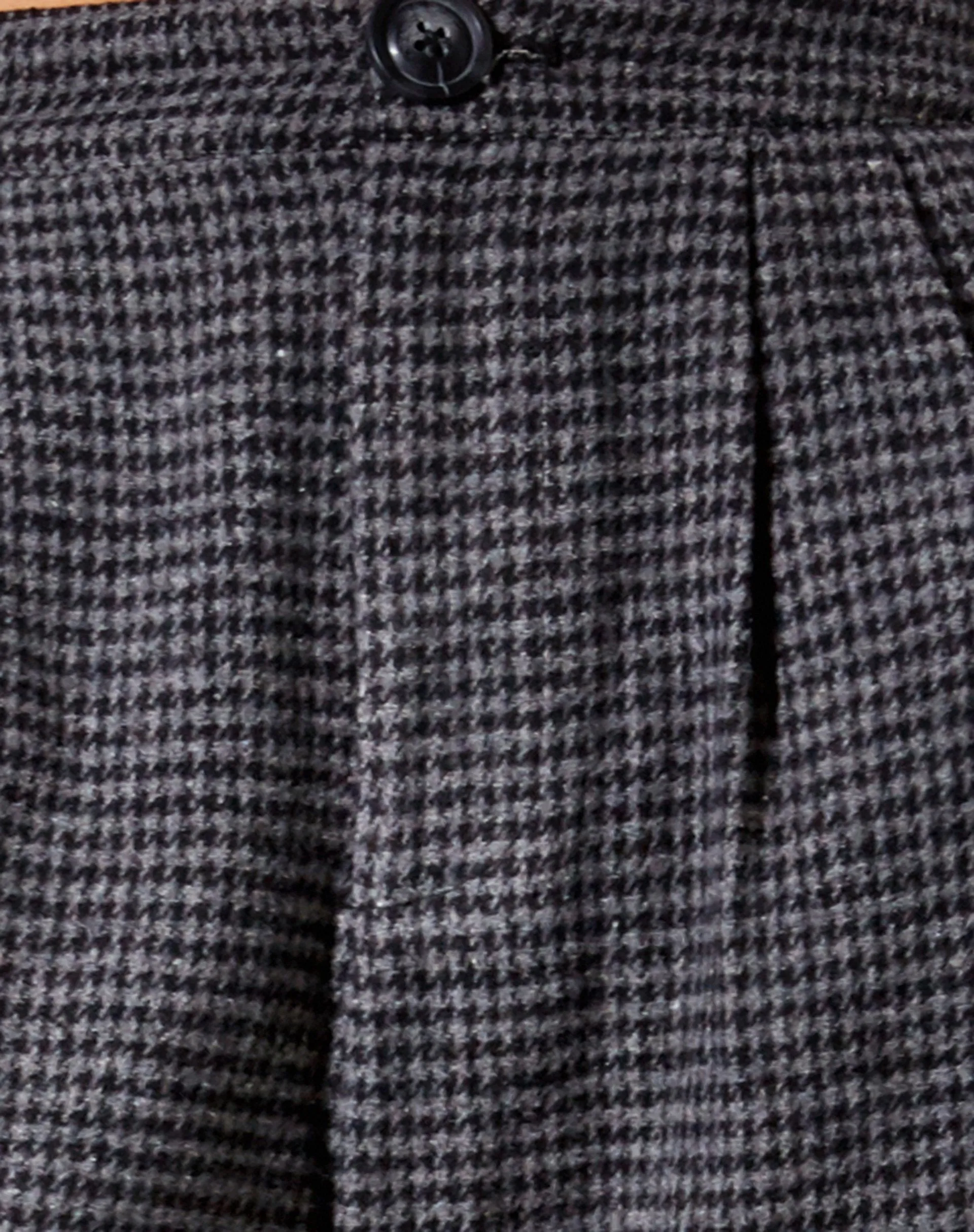 Misha Wide Leg Trouser in Houndstooth Black and Grey