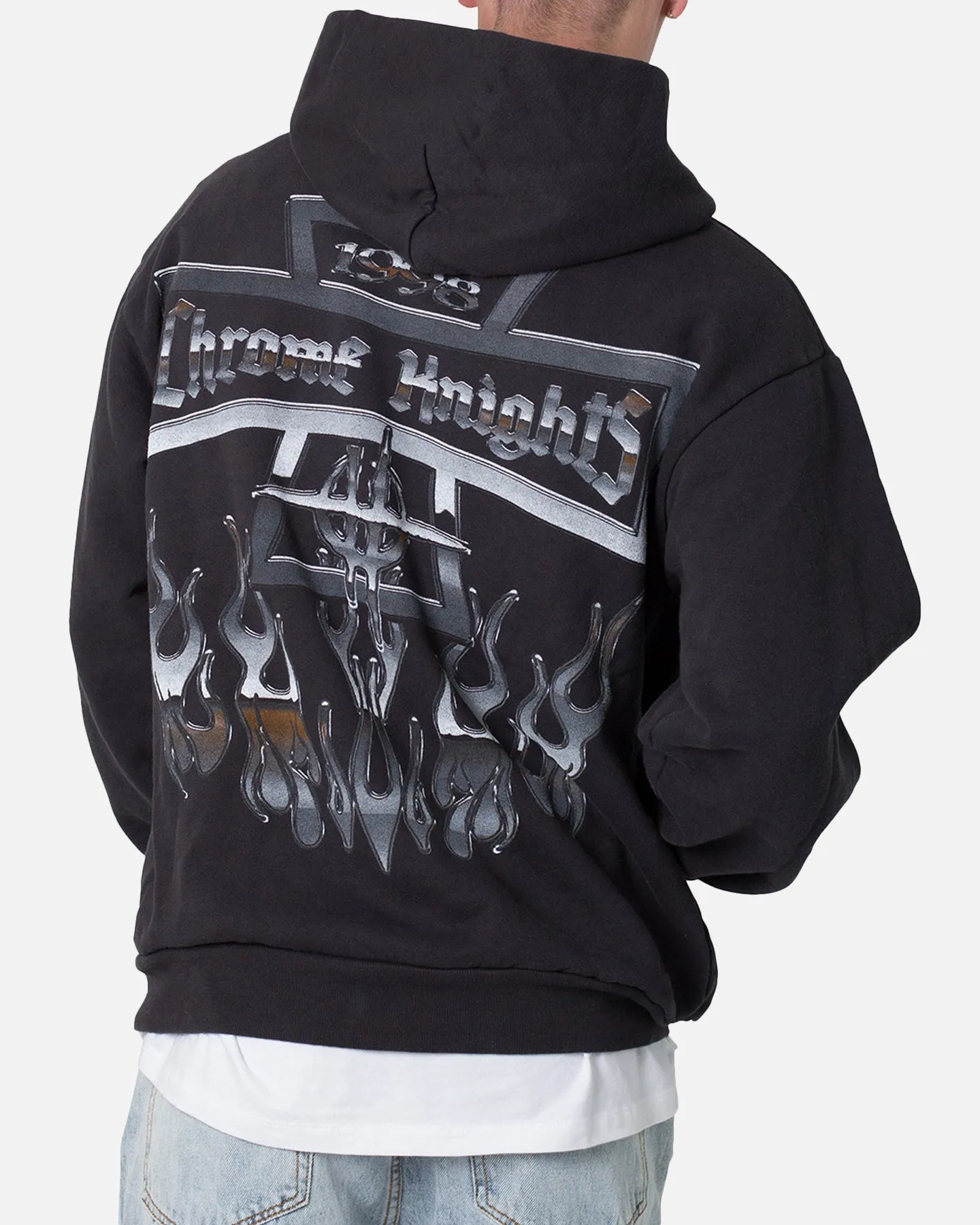 MNML Chrome Knights Hoodie Off Black