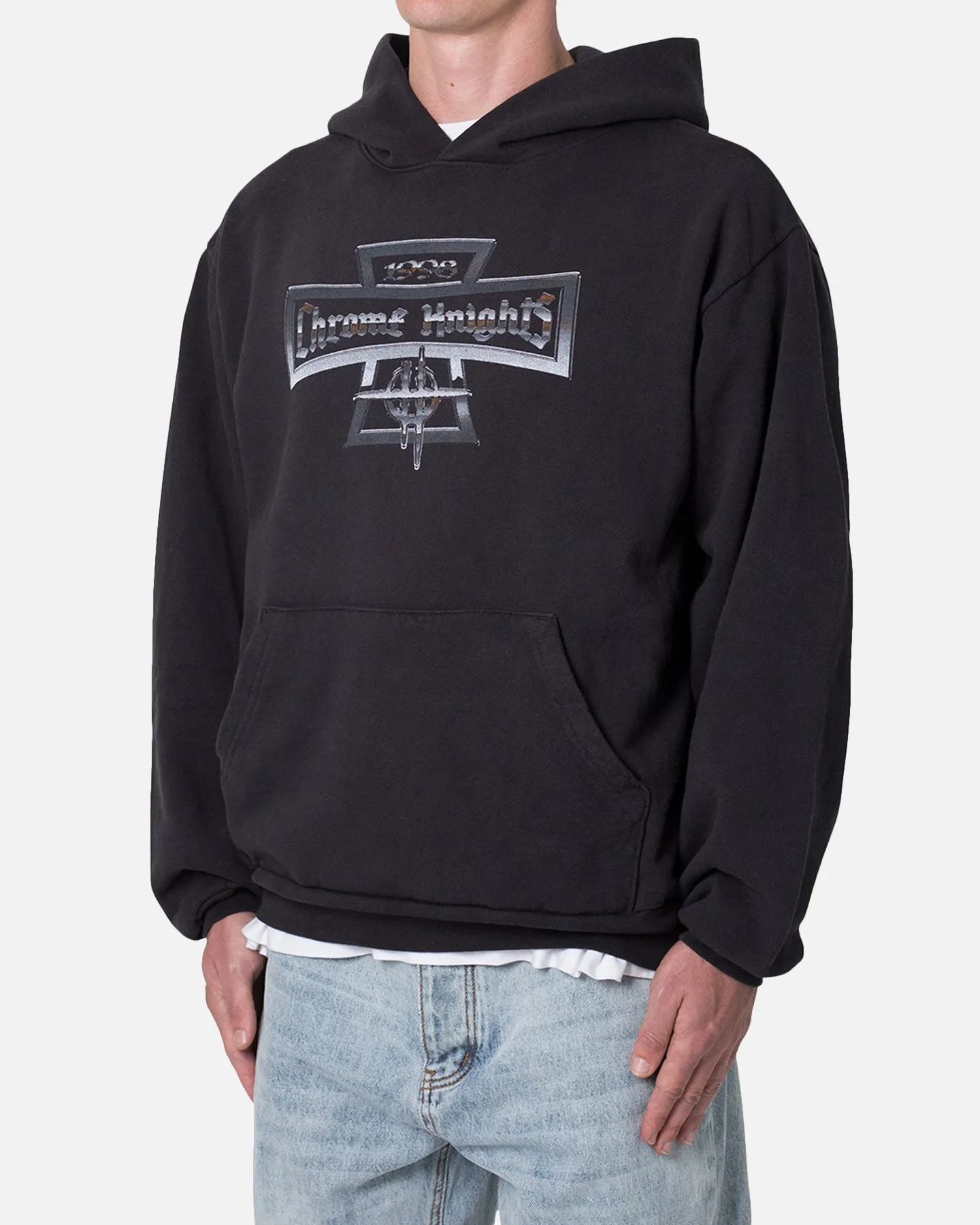 MNML Chrome Knights Hoodie Off Black