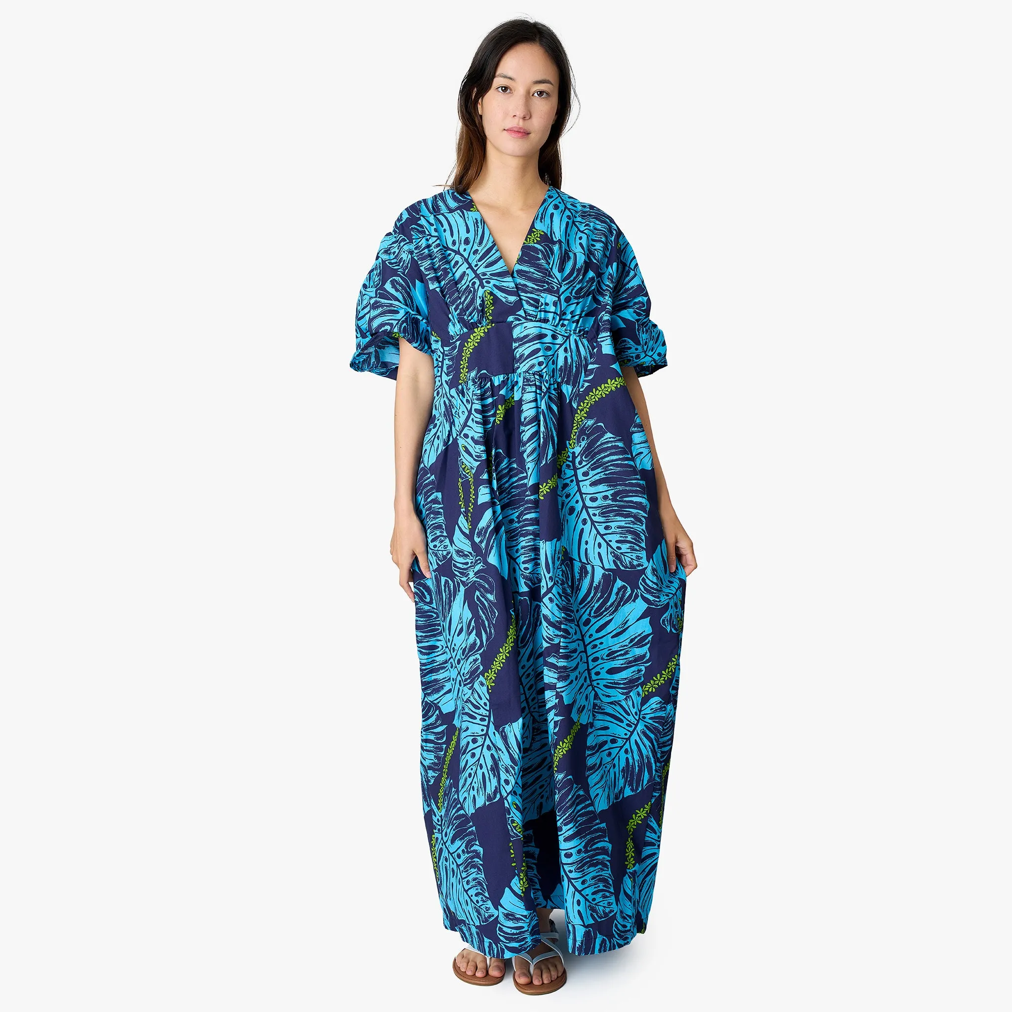 Monstera Leaf Japanese Style Caftan