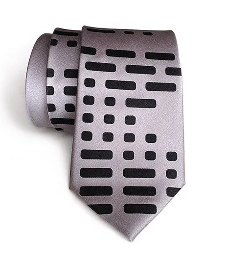 Morse Code Silk Necktie