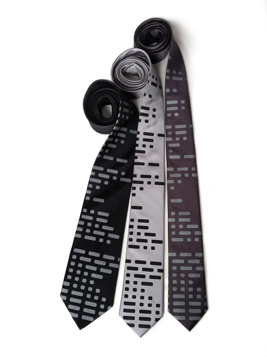 Morse Code Silk Necktie