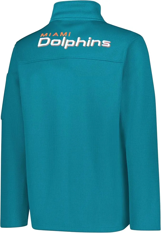 NFL Official Adults Quarter-Zip Super Soft Pullover Sweatshirt with Zipper Pockets - Unisex|Miami Dolphins