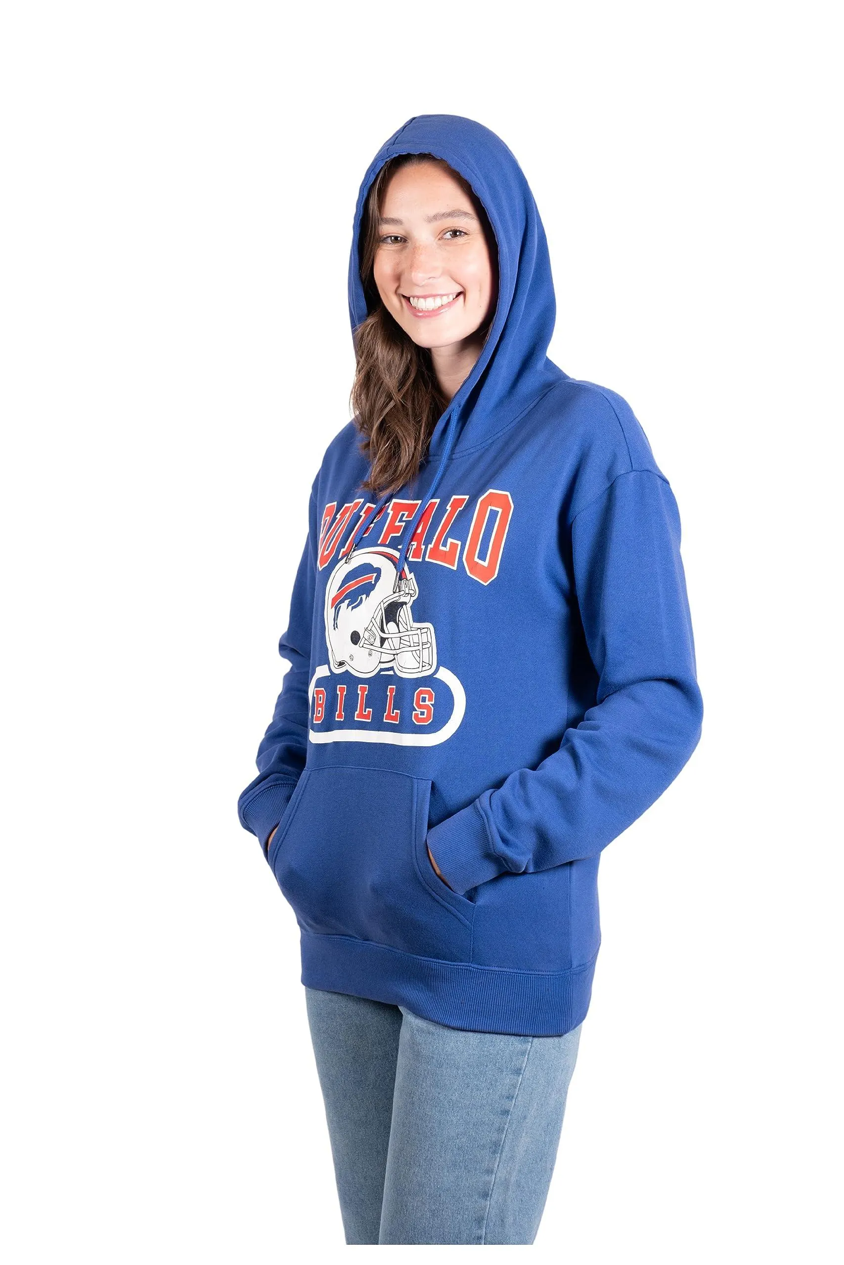 NFL Official Women's Super Soft Hoodie Pullover Sweatshirt|Buffalo Bills