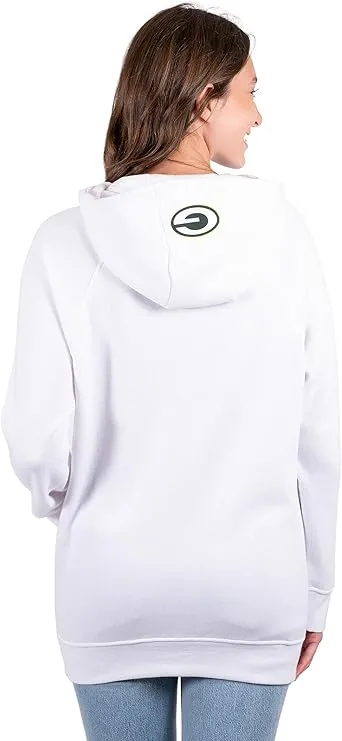 NFL Official Women's Super Soft Tie Neck Pullover Hoodie Sweatshirt|Green Bay Packers